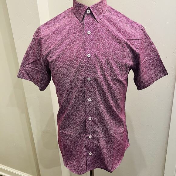 Nick Graham Other - Nick Graham Everywhere Shirt Men’s S Purple White Stretch Modern Fit NWOT